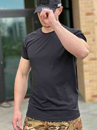 Военная черная футболка coolMax military летняя футболка качественная тактическая для ВСУ     WAR Львов