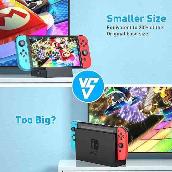Док-станція SWANPOW для Nintendo Switch/Switch OLED з HDMI, USB 3.0, охолодженням і захистом, чорна  Київ