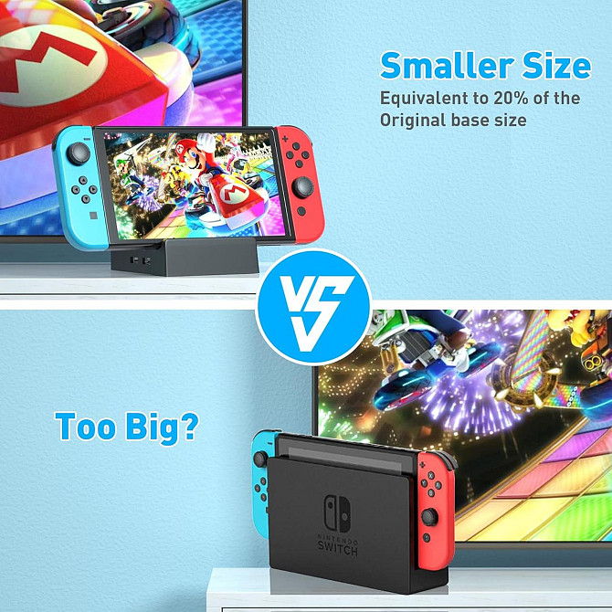 Док-станція SWANPOW для Nintendo Switch/Switch OLED з HDMI, USB 3.0, охолодженням і захистом, чорна  Київ - фото 3