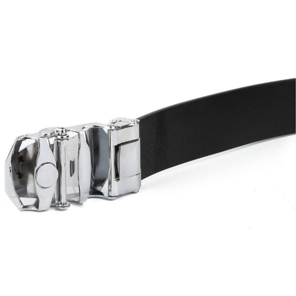 Ремінь чоловічий з пряжкою автомат з чорною вставкою Чорний (Vintage) Київ - фото 1