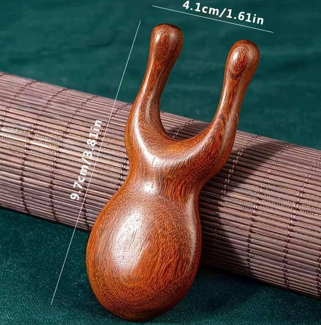 Дерев’яний масажер для обличчя та вух, масажер для носа та точок, ручний масажер з натурального дерева Київ - фото 6