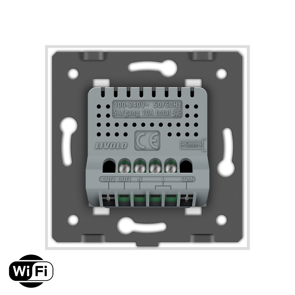 LIVOLO Розумний сенсорний Wi-Fi вимикач 1 сенсор LIVOLO білий матове скло Коломыя - изображение 4