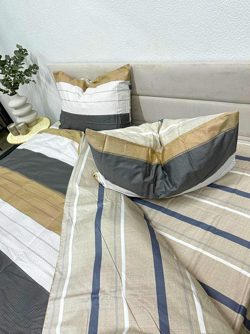Ecotton Комплект постільної білизни Ecotton двоспальний Сімейний 150х215 см Смуги молочний Киев - изображение 4
