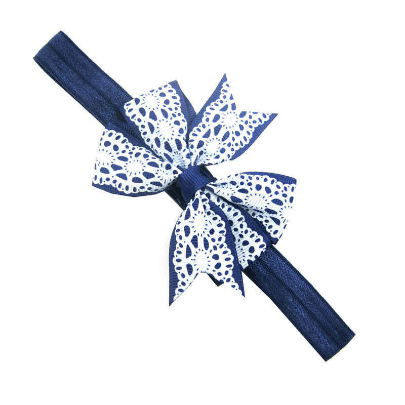Детская повязка с кружевным принтом one size сине-белый Киев - изображение 1