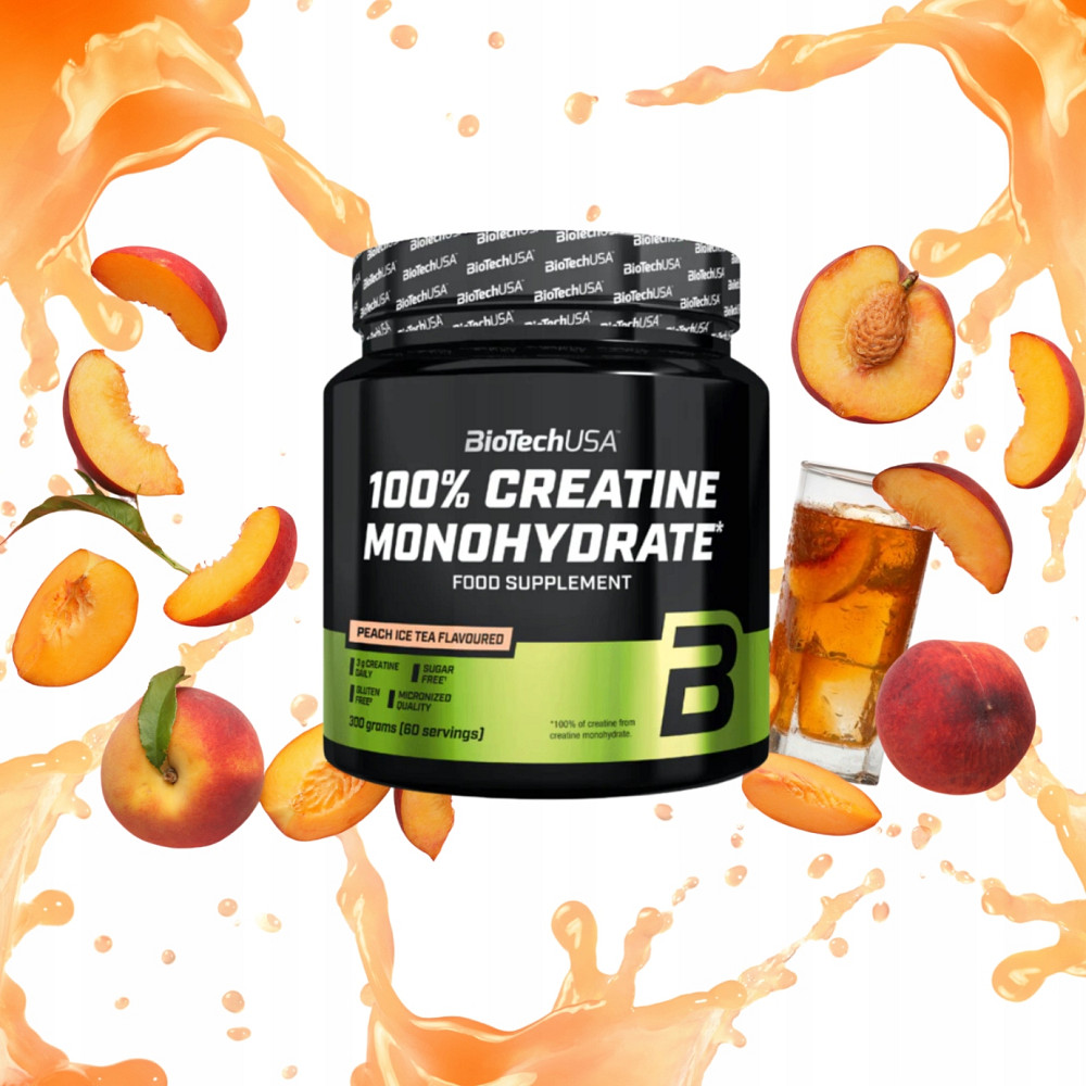 Креатин моногидрат Biotech 100% Creatine Mono 300g (Ice tea-peach) Луцк - изображение 2