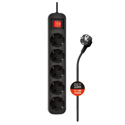 Фільтр мережевий 5 розеток 3м чорний CW-PSEA53BK ColorWay Житомир - изображение 3