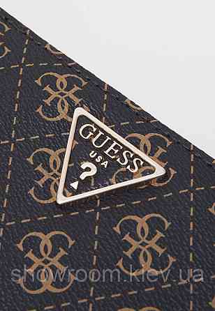 Брендовый удобный кошелек Guess (7596) коричневый Киев