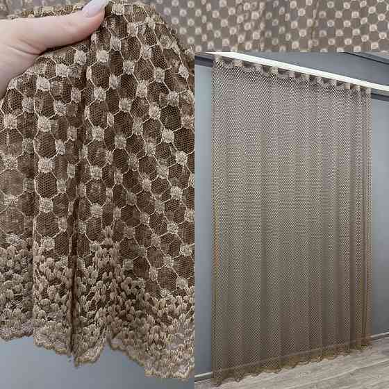 Тюль VR-Textil 1881т Гипюр Коричневый 300х270 см (42-0837) Киев