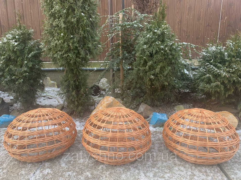 Плетена люстра у вигляді сплюснутої кулі Київ - фото 4