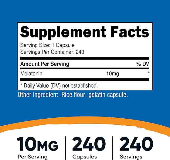 Melatonin, 10 mg, 240 Capsules Луцк