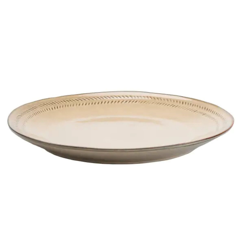 TS Kitchen Тарілка сервірувальна кругла порцелянова 27.5 см бежева Київ - фото 3