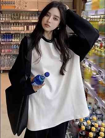 Жіночий повсякденний оверсайз лонгслів з двонитки Одеса