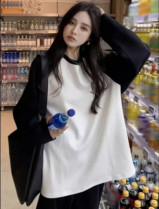 Жіночий повсякденний оверсайз лонгслів з двонитки Одеса - фото 6