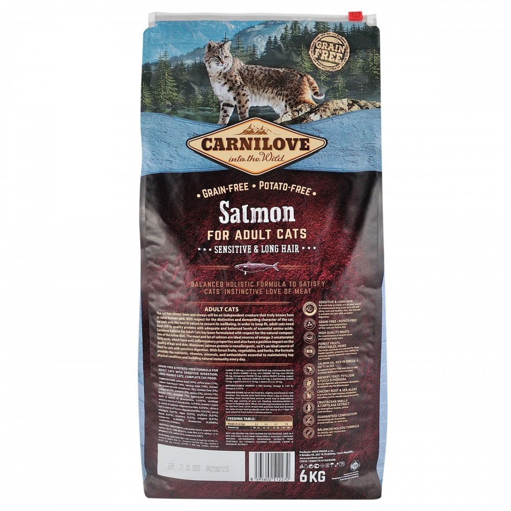 Сухий корм Carnilove Cat Sensitive & Long Hair для котів з чутливим травленням, лосось, 6 кг Вінниця - фото 2