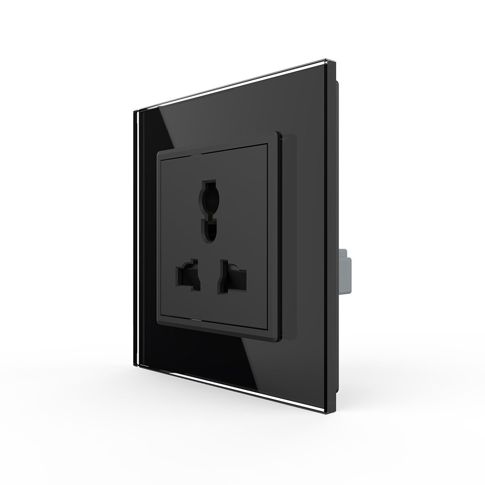Розетка універсальна 12 стандартів в 1 Livolo чорний скло (VL-C7C1C-12) Коломыя - изображение 3