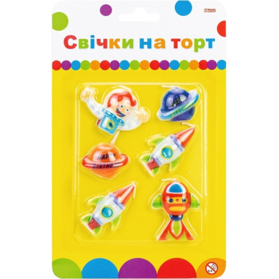 Свічка Maxi Космос 6 шт на торт (MX624028) Вінниця - фото 1