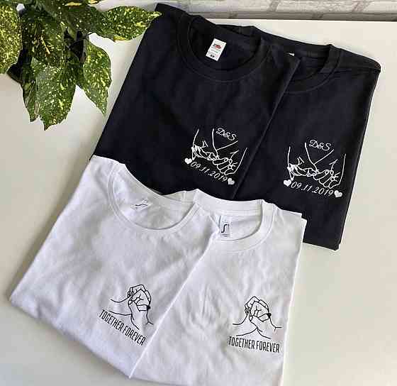 Парні футболки для хлопця та дівчини з ініціативами та вашою датою річниці Чернівці
