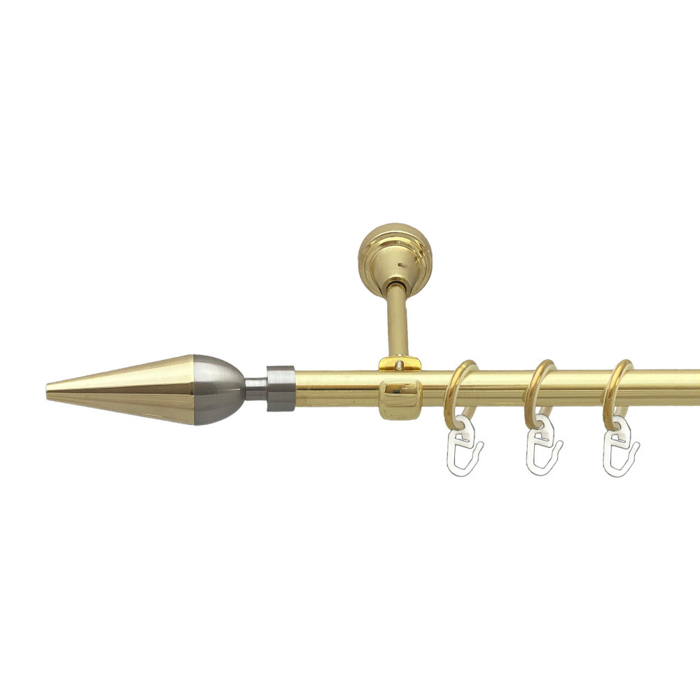 Карниз Orvit Лінея металевий однорядний відкритий Золото 16 мм 160 см (00-00014083) Львів - фото 1