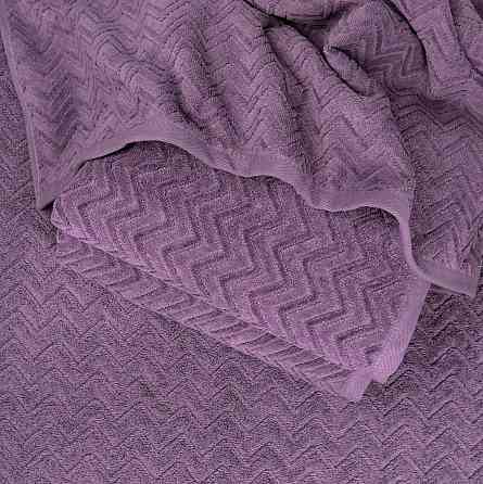 Полотенце махровое GM Textile 50x90см Премиум качества Жаккардовое с велюром 550г/м2 (Темно-Фиолетов Сумы