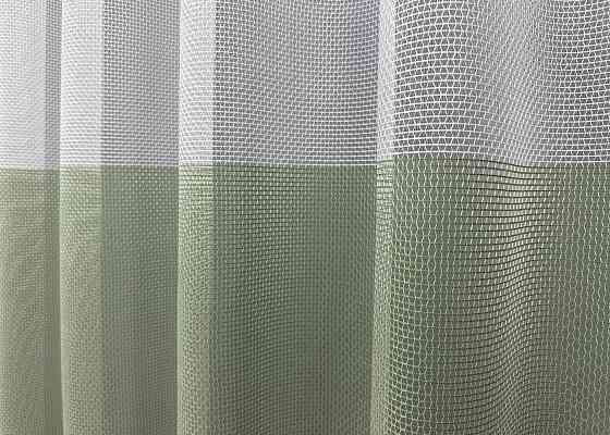 Тюль VR-Textil 1747т Сітка Льон Білий з оливковим 300х250 см (42-0856) Київ