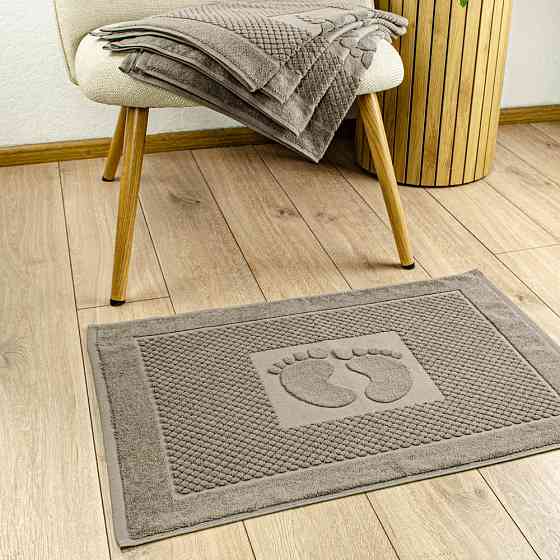 Махровий рушник жакардовий для ніг GM Textile 50х70см 600г/м2 (Попелястий) Суми