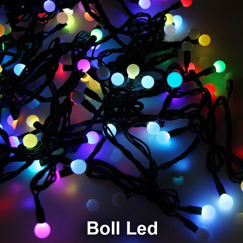 Новорічна електрична гірлянда з матовими різнокольоровими кульками 5 метрів завдовжки, 1 режим Кам'янець-Подільський - фото 1