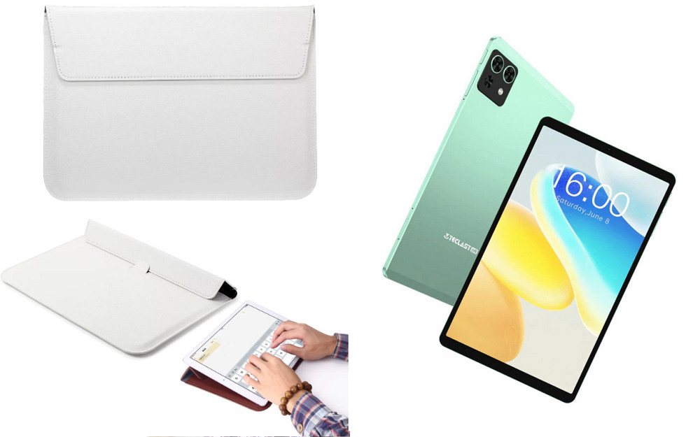 Чехол-конверт VitoCase для Teclast M50 Mini, с функцией подставки для планшета Черный Белый Киев - изображение 1