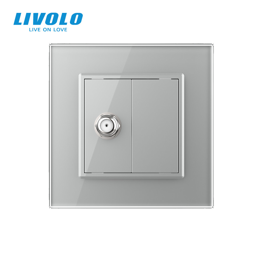 LIVOLO Розетка супутникова SAT Livolo сірий скло (VL-C7FCSL-1IP) Коломия - фото 5