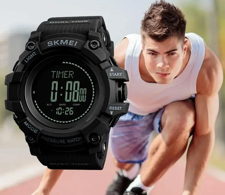 Чоловічий годинник з барометром Skmei 1358 processor (Чорний) Вінниця - фото 5