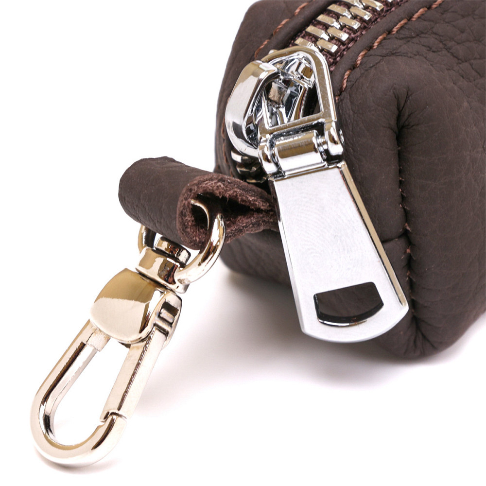 Матова шкіряна ключниця Shvigel 16545 Коричневий Київ - фото 7