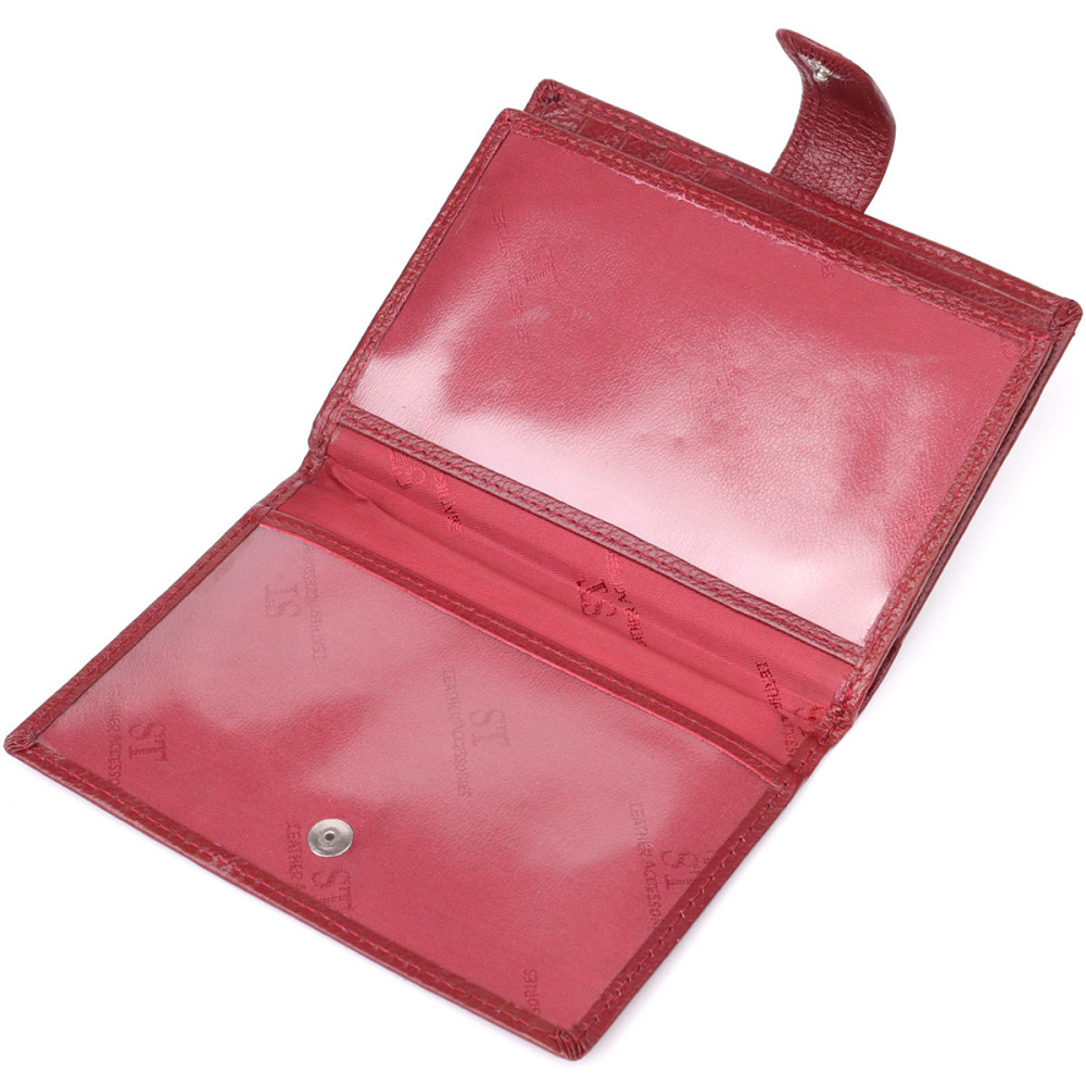 Жіноча шкіряна обкладинка для документів, бордова (ST Leather) Київ - фото 17