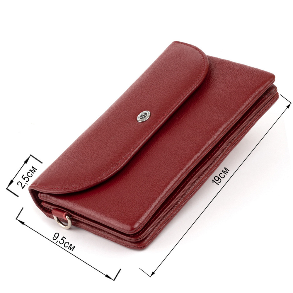 Жіночий шкіряний клатч бордовий (ST Leather) Київ - фото 19