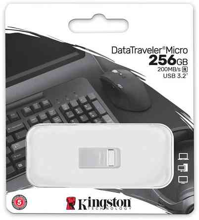 Флеш-накопичувач USB3.2 256GB Kingston DataTraveler Micro (DTMC3G2/256GB) Нержавіюча сталь Харків