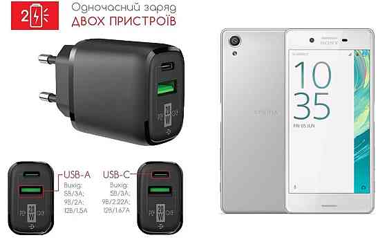 Сетевое зарядное устройство для Sony Xperia X Dual F5122, 20W 3A, Quick Charge 3.0 Киев