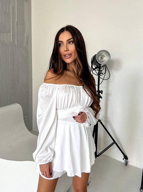 Жіночий стильний привабливий шовковий комбінезон арамі Молочний, 42/44 Одеса - фото 5