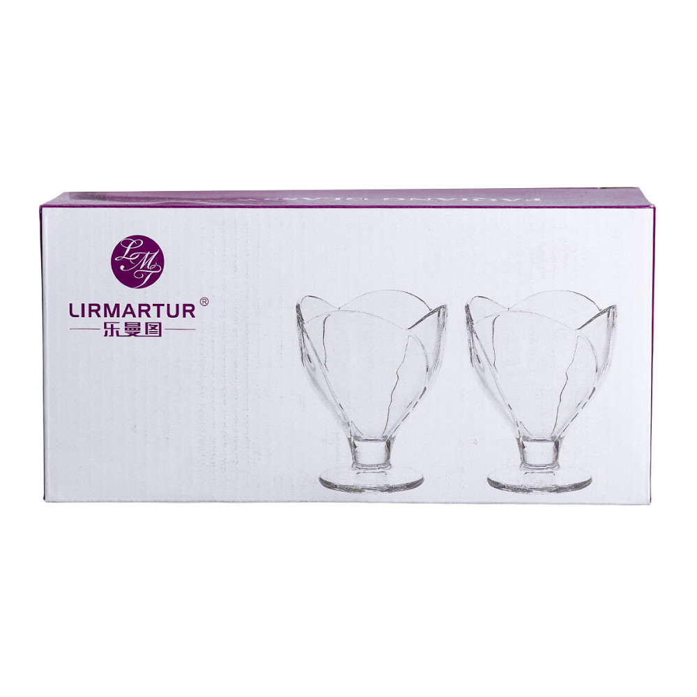 Yiwu Набір креманок на ніжці 6 шт креманки скляні для десертів, морозива, желе набір 180 мл HP- Киев - изображение 2