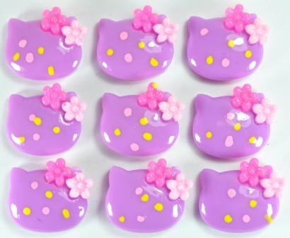 Кабашоны серединки котик 50шт розмір 2х1,6см (бузкові) 27-2 Київ - фото 1