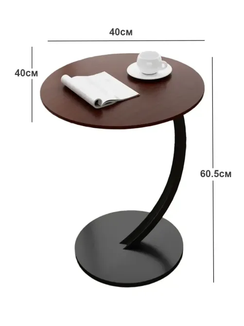 Прикроватный кофейный столик DASH-64224 45х30х60 см Темное-Дерево Коломия - фото 4