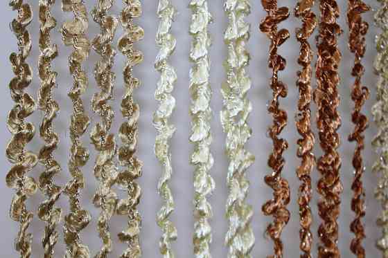 Шторы-нити спираль с люрексом Бежевый с молочно-коричневым 300х300см 1 шт (61-016) Киев