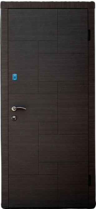 Двері вхідні Наші Двері ПОРТА ПВХ Ескада 26 Венге горизонт сірий 860х2050 мм Київ - фото 1