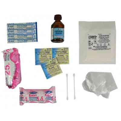 Автомобільна аптечка Poputchik згідно ТУ футляр пластиковий червоний 165х135х65 (02-001-П) Вінниця