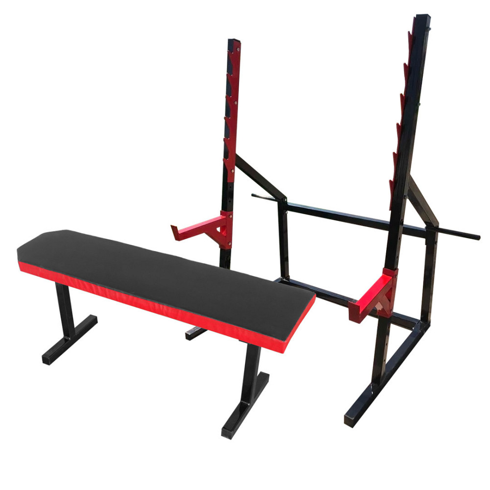 Лавка горизонтальна для жиму + Стійки проф зі страховкою 50 на 50 мм Київ - фото 3