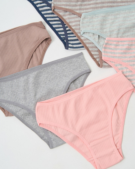 Набір жіночих трусиків-тижневик у рубчик упаковка 7 шт Nicoletta 713161 Київ - фото 2