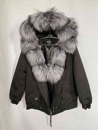 Парка жіноча зимова хутро чорнобурки Чорний р 50 75см Харків