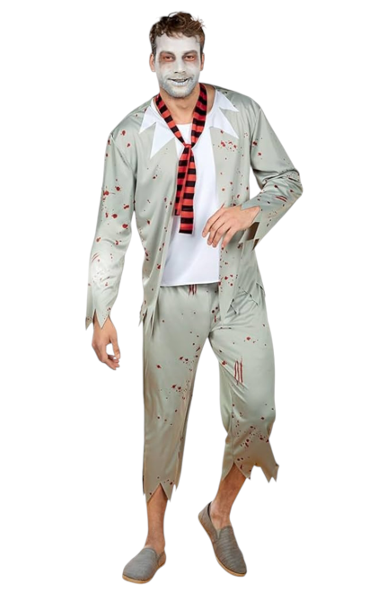 Костюм Зомбі для вечірки на Хелловін футболка з довгим рукавом, штани, шарф розмір XL 56-58сірий Київ - фото 3