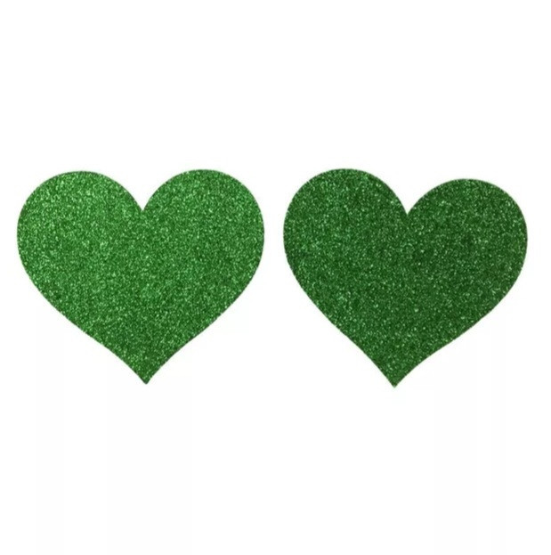 Стикини на грудь Сердечка 8 см зеленый Киев - изображение 1