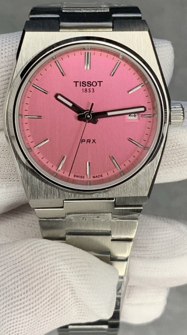 Годинник Tissot PRX 35мм рожеві, швейцарские часы Тисо розовые. Киев - изображение 8