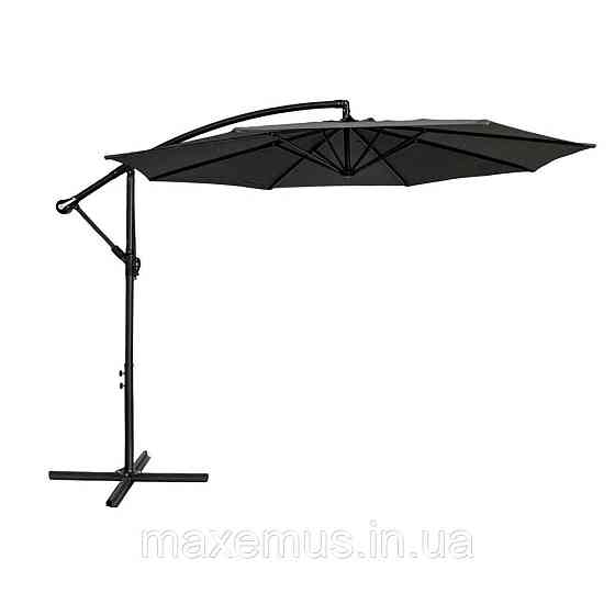 Садовая зонт Bonro B70 12 на 3 м 8 спиц зонта для террасы и сада серый + чехол Мостиська