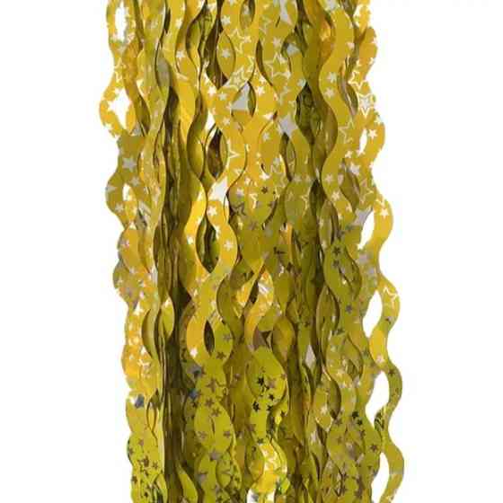 Дождик для фотозоны волнистый с принтом звездочек 2 м на 1 м золотистый Киев