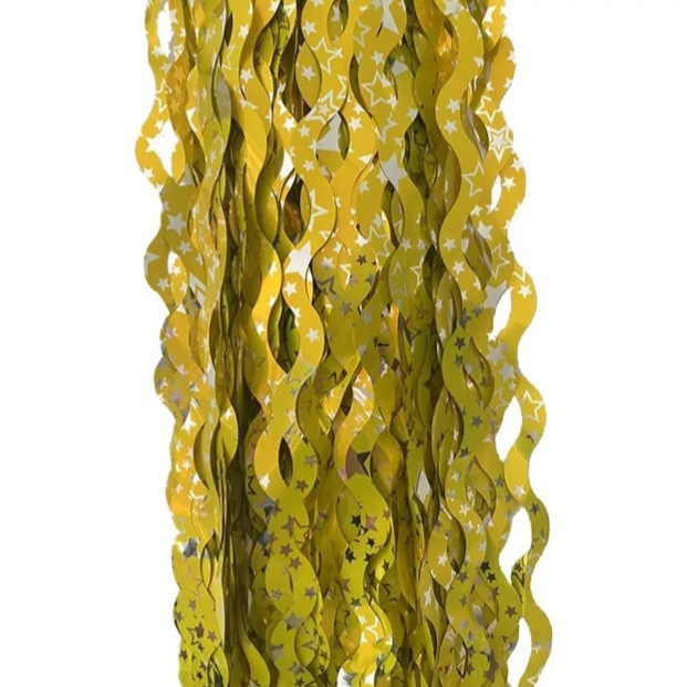 Дождик для фотозоны волнистый с принтом звездочек 2 м на 1 м золотистый Киев - изображение 2